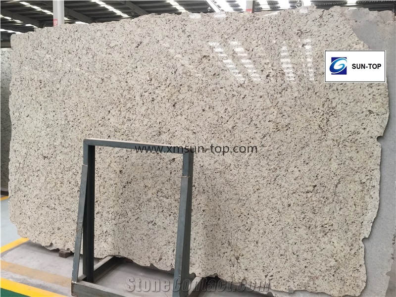White Rose Granite Tiles&Slabs, White Icarai, Ouro Branco, Cotton White Granite Slab, Brazil White Granite, Light Color Granite Gangsaw Big Slab&Tile for Wall & Floor Covering, Interior Decoration