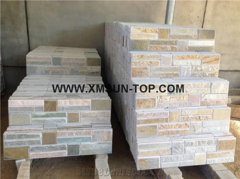 Yellow Cultured Stone Wall Tile/Cultured Stone Walling/Light Yellow Building Stone/Exterior Decoration/Stone Wall Cladding