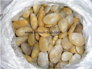Yellow River Stone&Pebbles, Golden Pebbles, Round Pebbles, Small Shape Pebbles, Polished Pebbles, Pebble for Landscaping Decoration, Wall Cladding Pebble, Flooring Paving Pebble