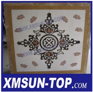 Yellow, White and Brown Waterjet Medallions/Square Medallions/Mosaic Medallions/Floor Medallions/Inlayed Medallion/Composited Medallion/Home Decoration/Exterior & Interior Decoration
