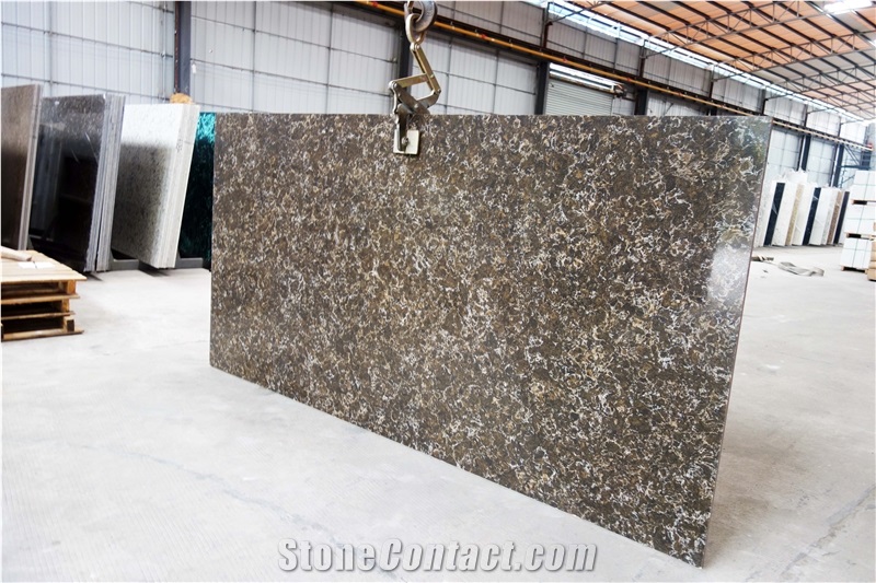 Brown Quartz Tile/ Quartz Slab / Quartz Floor Tile /Artificial Quartz Stone