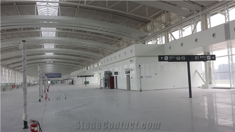 Luxurious Super White Airport Wall Covering Nano Crystal Slabs