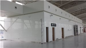 Luxurious Super White Airport Wall Covering Nano Crystal Slabs
