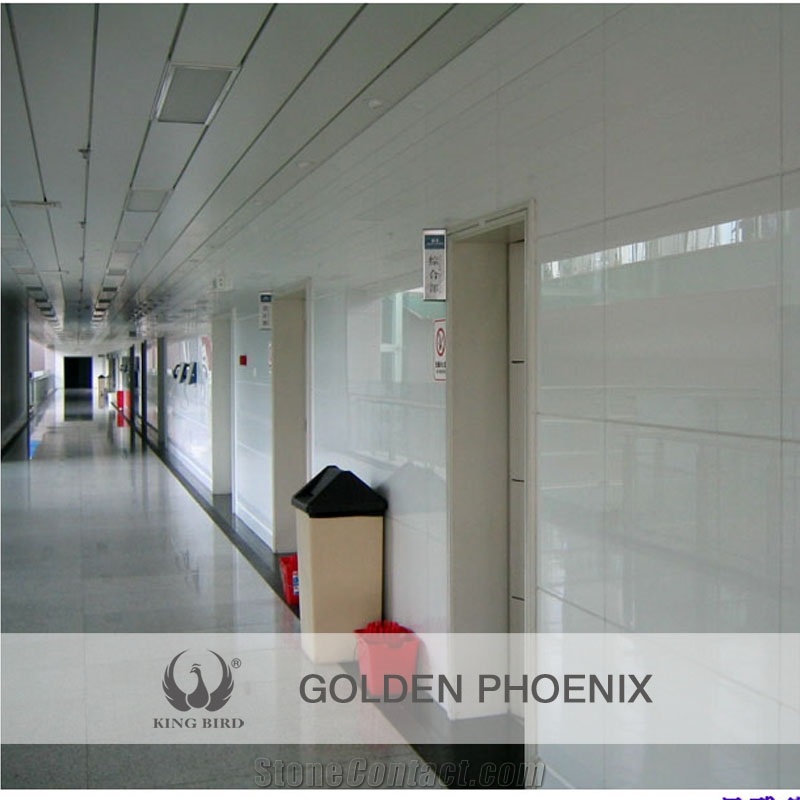 Polished White Interior Stone Wall Nano Crystallized Materials