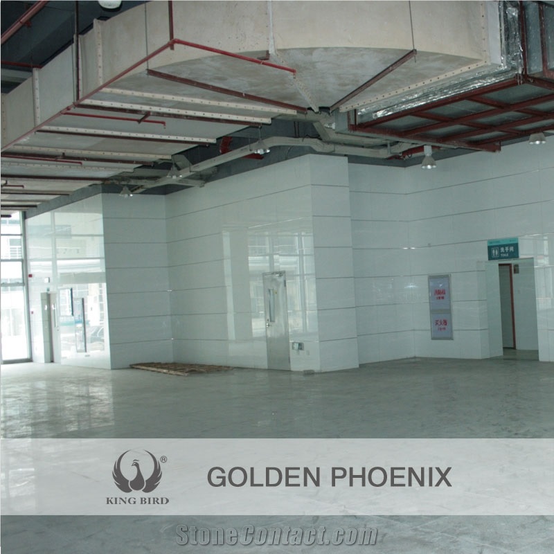 Polished White Interior Stone Wall Nano Crystallized Materials