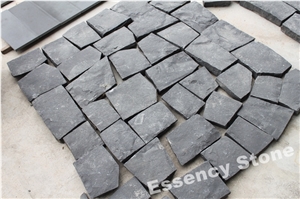 Zhangpu Black Basalt Flagstone,Black Basalt Crazy Paving Stone,Landscaping Road Pavers