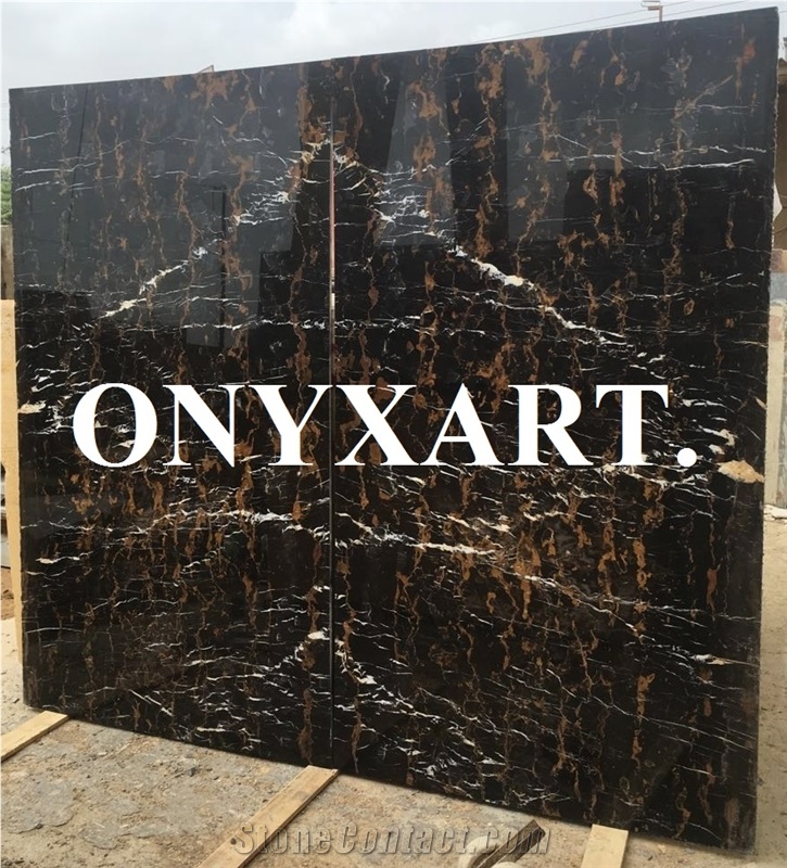 Black & Gold Polished Slabs
