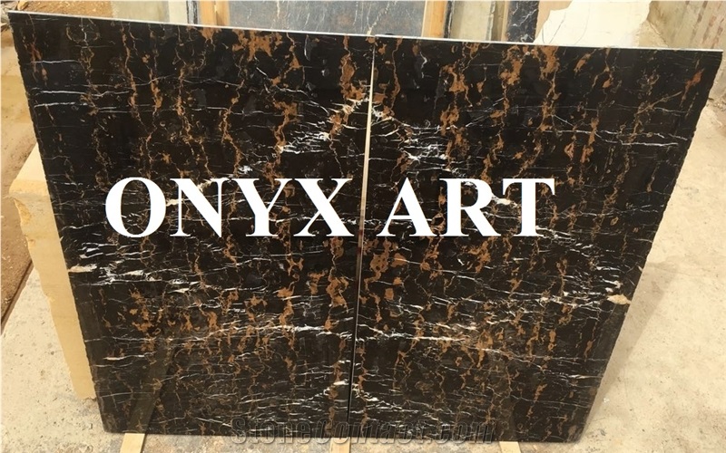 Black & Gold Polished Slabs
