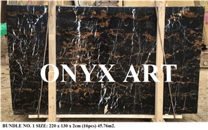 Black & Gold Polished Slabs