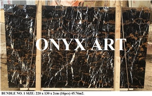 Black & Gold Polished Slabs