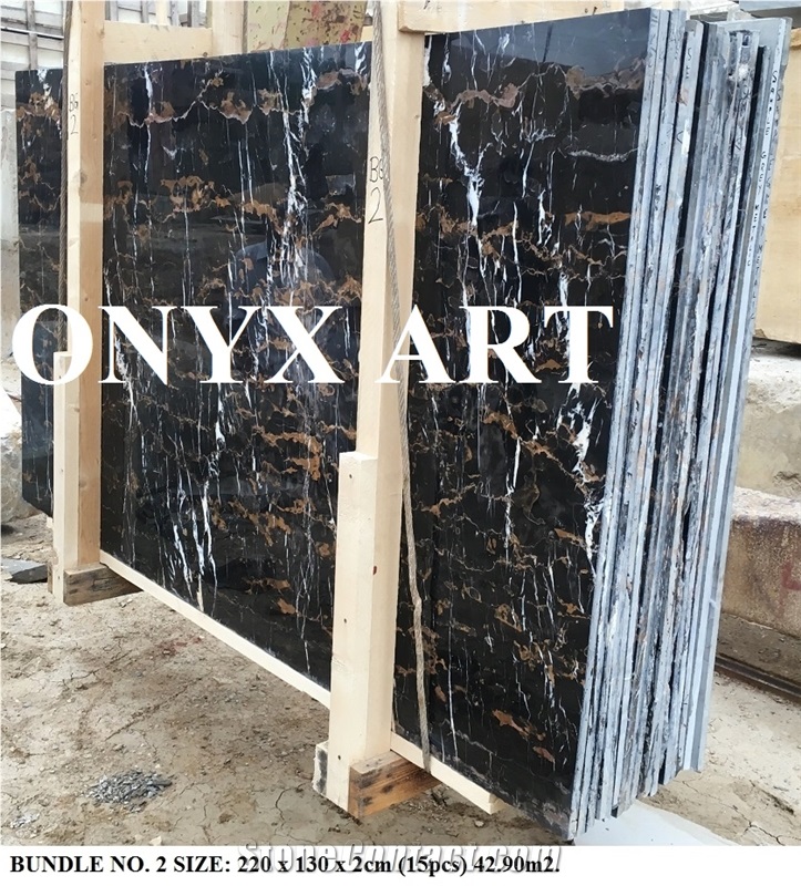 Black & Gold Polished Slabs