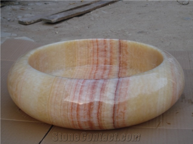 Natural Stone Butter Onyx Wash Basin