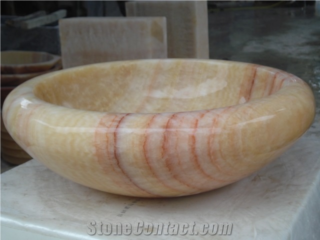 Natural Stone Butter Onyx Wash Basin