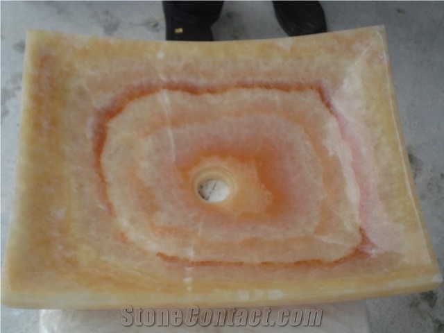 Natural Stone Butter Onyx Wash Basin
