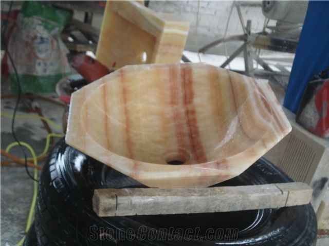 Natural Stone Butter Onyx Wash Basin