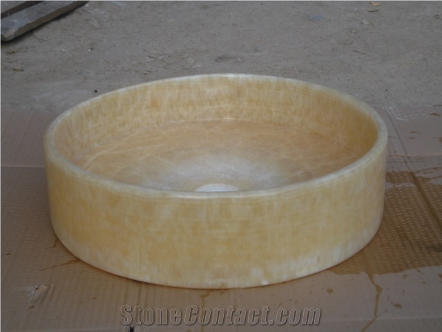 Natural Stone Butter Scotch Onyx Wash Basin