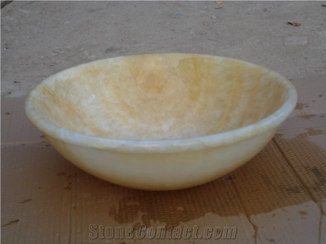 Natural Stone Butter Scotch Onyx Wash Basin