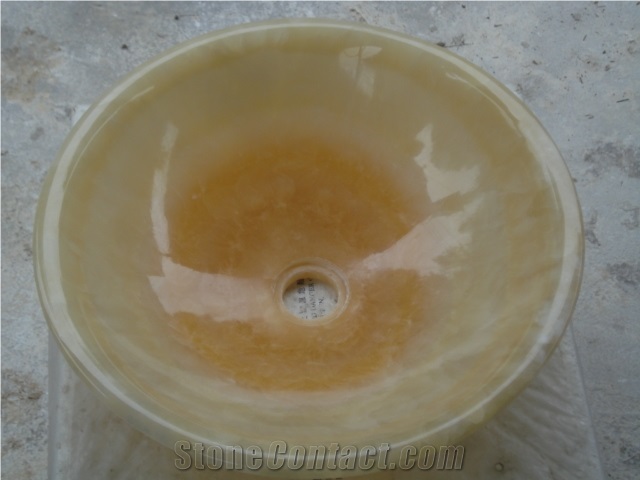 Natural Stone Butter Scotch Onyx Wash Basin