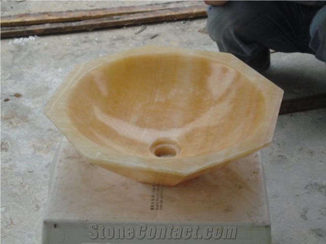 Natural Stone Butter Scotch Onyx Wash Basin
