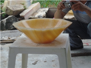 Natural Stone Butter Scotch Onyx Wash Basin