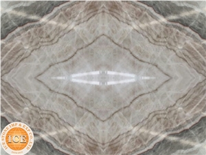 Beige Color Onyx Bookmatch Slab for Tv Background