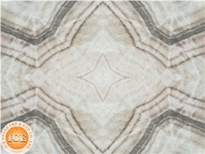 Beige Color Onyx Bookmatch Slab for Tv Background