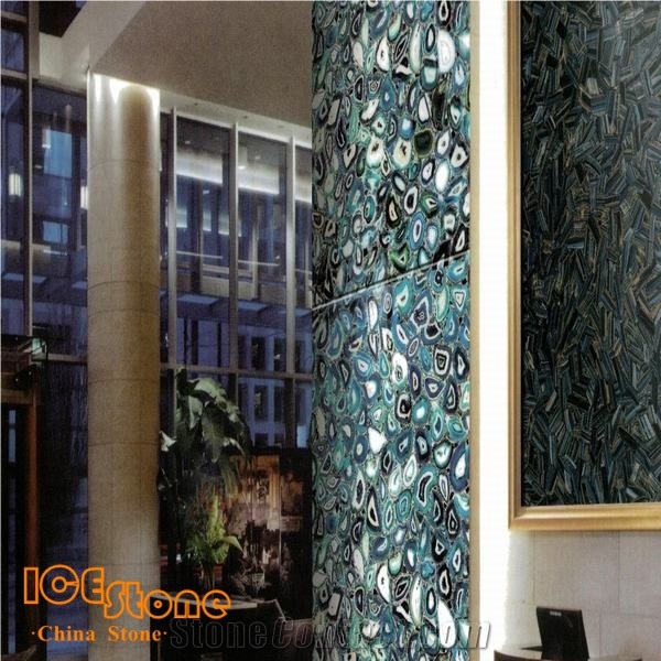 Blue Agate Countertop /Blue Agate Gemstone Table / Blue Agate Semi Precious Stone Panels/Blue Semiprecious Stone