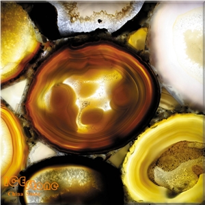 Brazil Yellow Agate Backlit Gemstone Slabs /Semi Precious Stone Panels