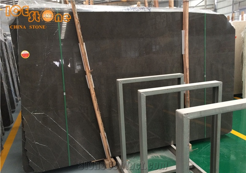 Bulgaria Grey Mable Slabs, China Brown Marble