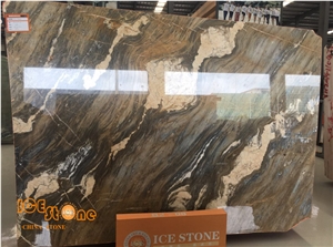 China Barcelona Gold Brecce Bergerac Golden Time Polished Book-Match Slab&Tile Top Quality Building Material for Floor Wall Project Factory