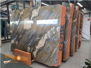 China Barcelona Gold Brecce Bergerac Golden Time Polished Book-Match Slab&Tile Top Quality Building Material for Floor Wall Project Factory