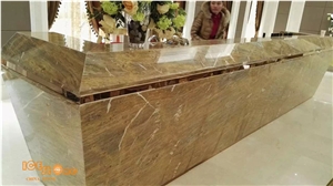 China Barcelona Gold Brecce Bergerac Golden Time Polished Book-Match Slab&Tile Top Quality Building Material for Floor Wall Project Factory