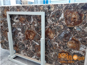 China Peterified Backlit Semi-Precious/Lapiz/Crystal/Tiger Eyes Stone Slabs & Tiles/Luxious/Wall/Flooring/Polished/Gemstone/Desk/Table