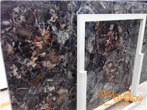 China Peterified Backlit Semi-Precious/Lapiz/Crystal/Tiger Eyes Stone Slabs & Tiles/Luxious/Wall/Flooring/Polished/Gemstone/Desk/Table