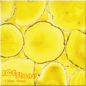 China Yellow Agate Backlit Semiprecious Stone Gemstone Slabs&Tiles for Table Wall Covering Polished Luxury High Quality Good Price Chinese Factory