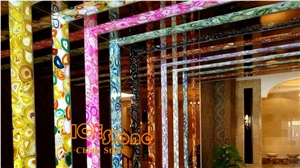China Yellow Agate Backlit Semiprecious Stone Gemstone Slabs&Tiles for Table Wall Covering Polished Luxury High Quality Good Price Chinese Factory