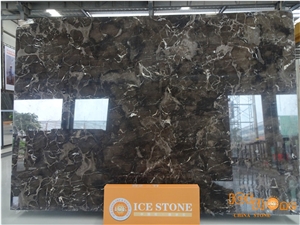 Chinese Black Dark Emperador Polished Marble Tiles & Slabs/China Spain Pattern Nero Marfilia/Cheap/Big Quantity/Project/Wall Floor Covering