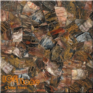 Dark Fossil Semi Precious Stone Panels Gemstone Slabs