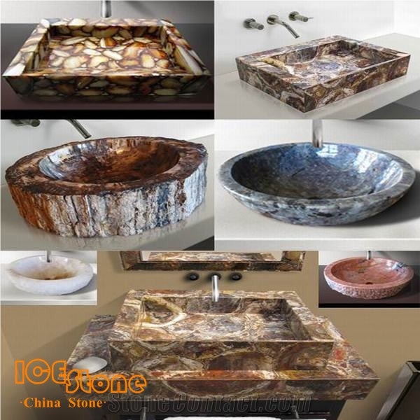 Gemstone Basin / Semiprecious Stone Sinks/Semi Precious Stone Bathroom Sinks