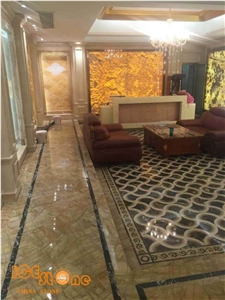 Golden Babylon Spider Gold Marble Slabs Floor Covering Tiles Blocks Van Gogh Basin Wall Cladding