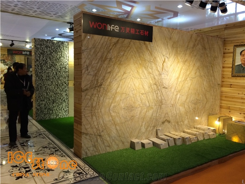 Golden Babylon Spider Gold Marble Slabs Floor Covering Tiles Blocks Van Gogh Basin Wall Cladding