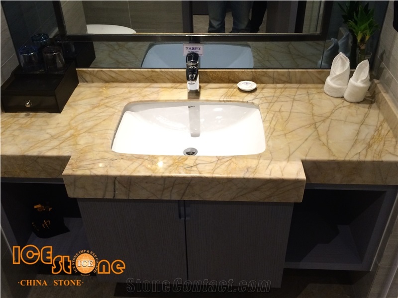 Golden Babylon Spider Gold Marble Slabs Floor Covering Tiles Blocks Van Gogh Basin Wall Cladding