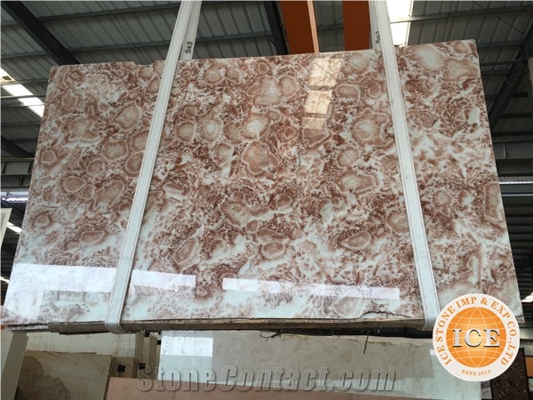 Good Price with China Pink Onyx,Tiles, Slabs,Red House Onyx, Colourful Bookmatch Natural Stone, Polished for Feature Wall,Tv Set,Direct Factory