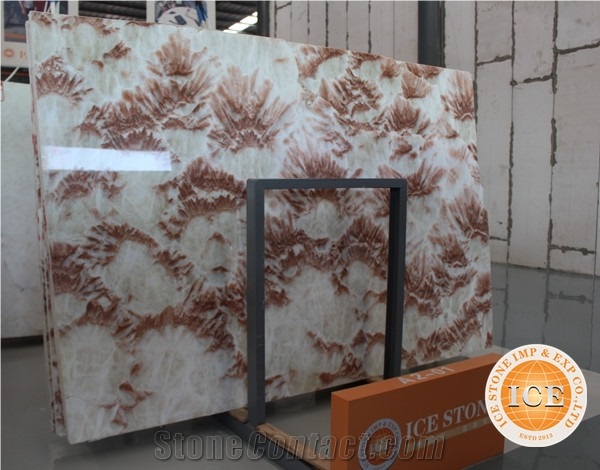 Good Price with China Pink Onyx,Tiles, Slabs,Red House Onyx, Colourful Bookmatch Natural Stone, Polished for Feature Wall,Tv Set,Direct Factory