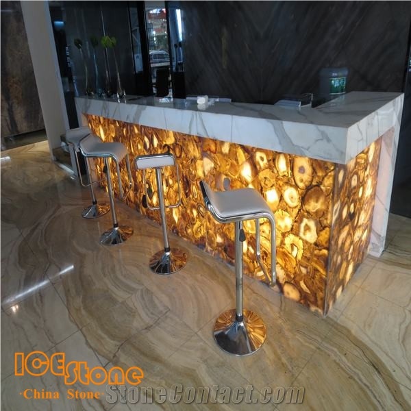 Green Agate Countertop / Green Agate Backlit Semiprecious Stone Tabletops