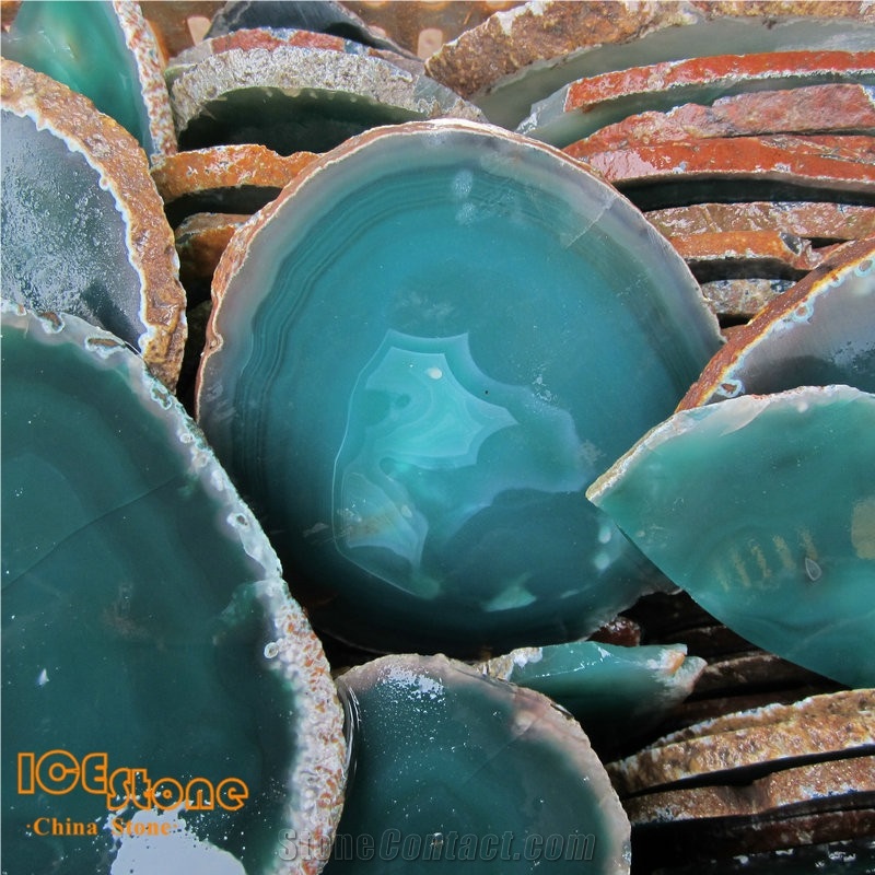 Green Agate Slices / Green Agate Semi Precious Stone Panels/Green Gemstone Slabs