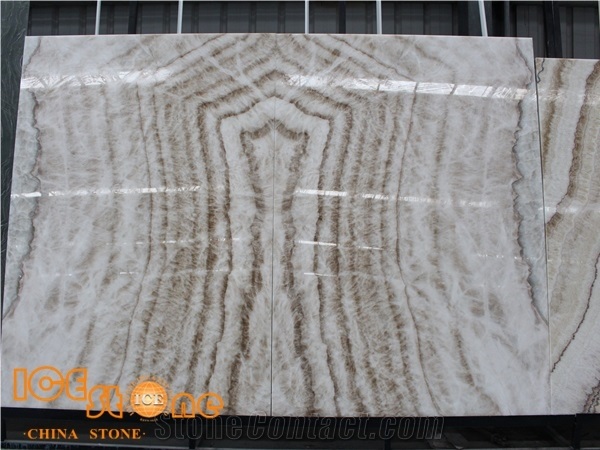 High Polished White Laminated Onyx for Background Wall Design