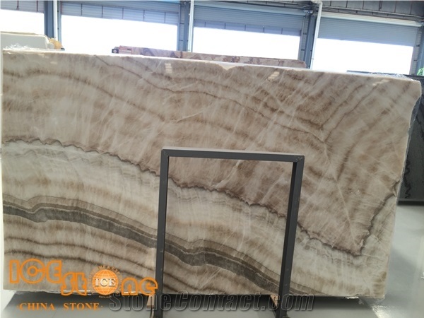 High Polished White Laminated Onyx for Background Wall Design