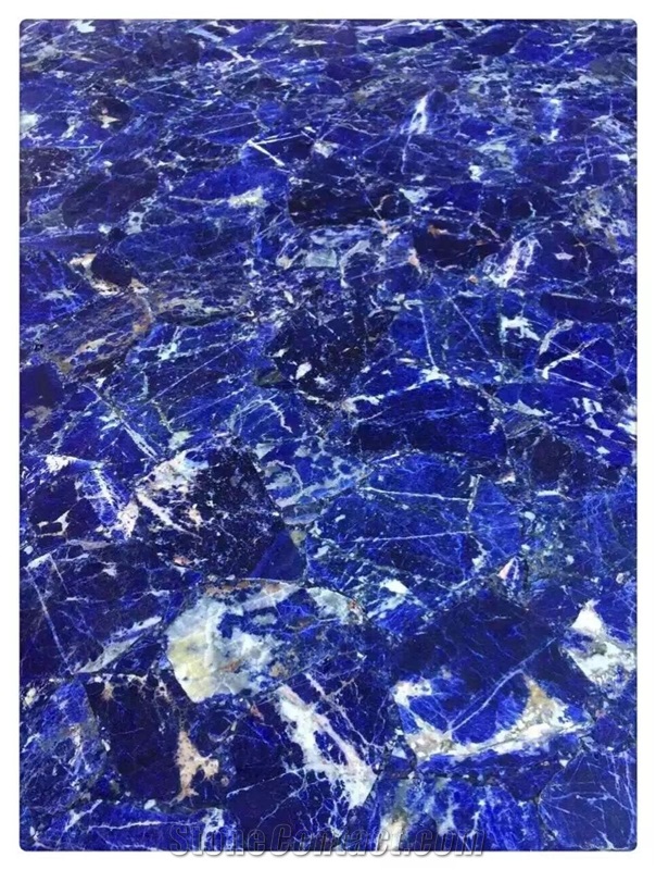 Luxury Back-Lit Blue Semiprecious Stone Gemstone Big Slab Price