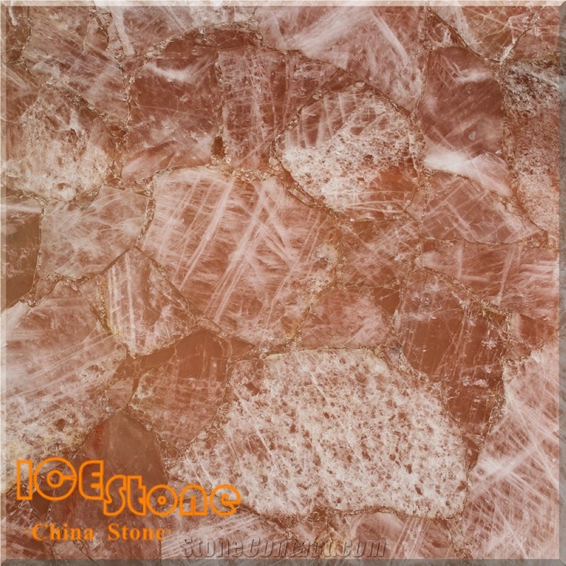 Pink Crystal Gemstone Slabs